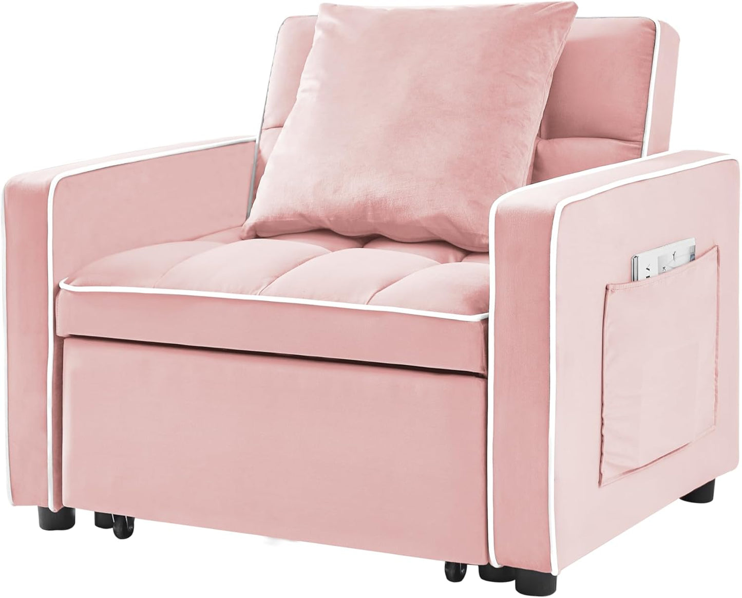 Modern Pull Out Sofa Bed w/Adjustable Backrest, 3 in 1