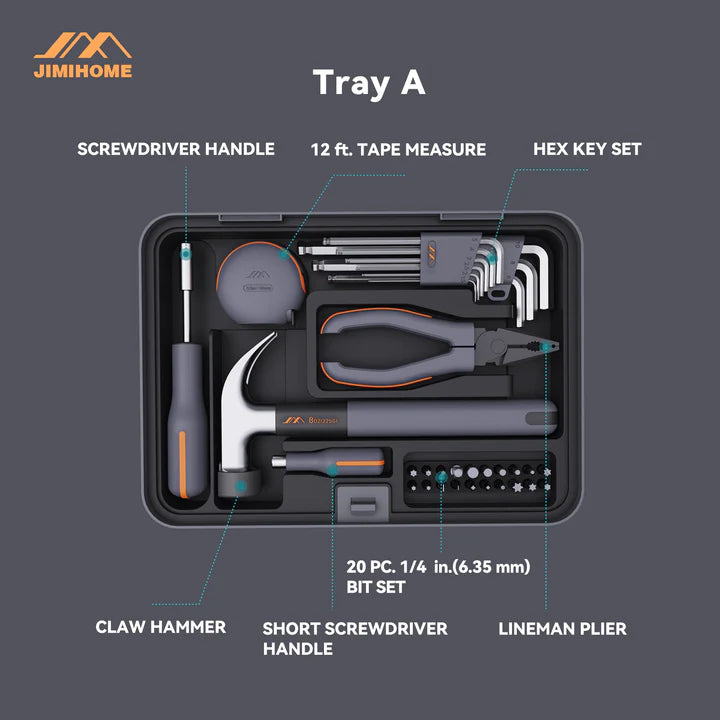 JIMIHOME Stackable Tool Kit X Tray Set-ABCD
