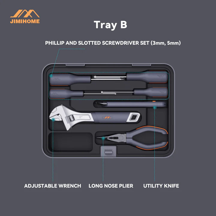 JIMIHOME Stackable Tool Kit X Tray Set-ABCD