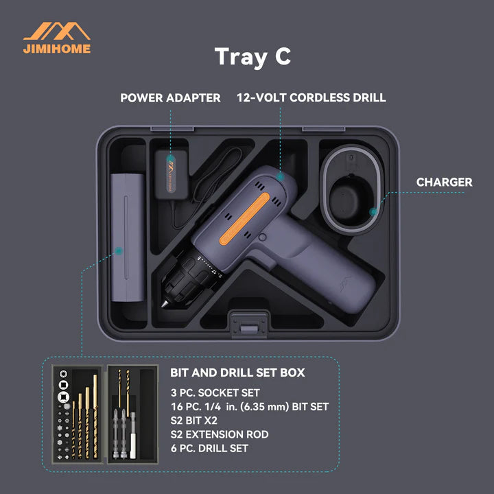 JIMIHOME Stackable Tool Kit X Tray Set-ABCD