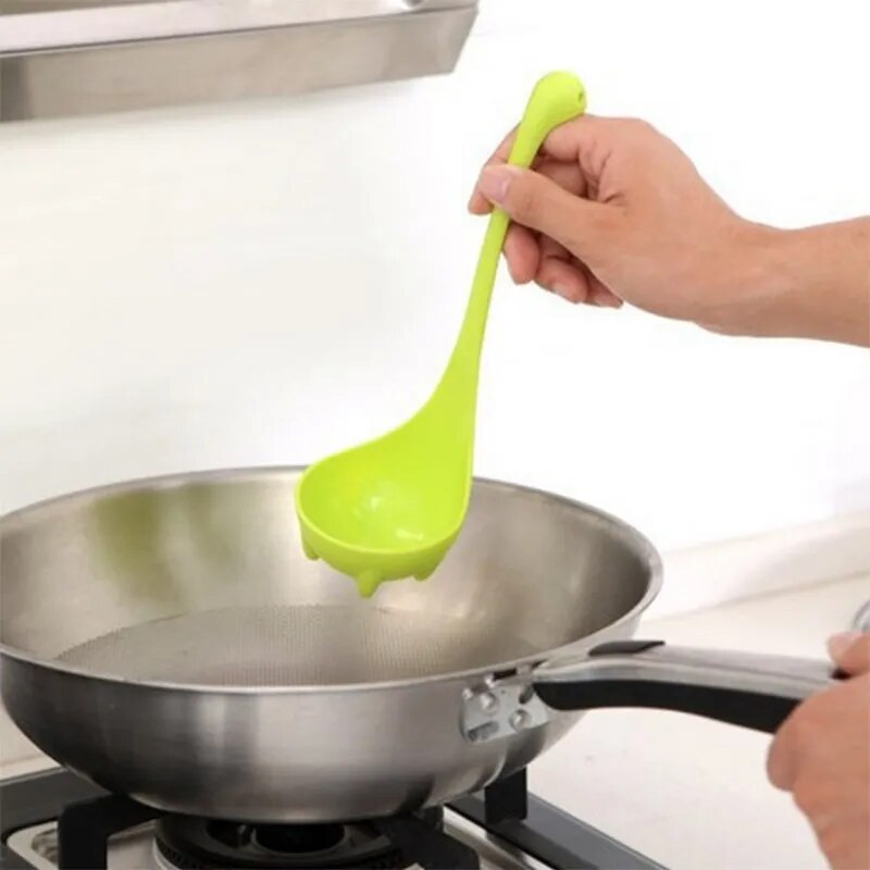 1Pc Lovely Useful Nessie Soup Ladle Loch Ness Monster Design Upright Spoon Home Kitchen Bar Cute Cooking Accessories Colorful