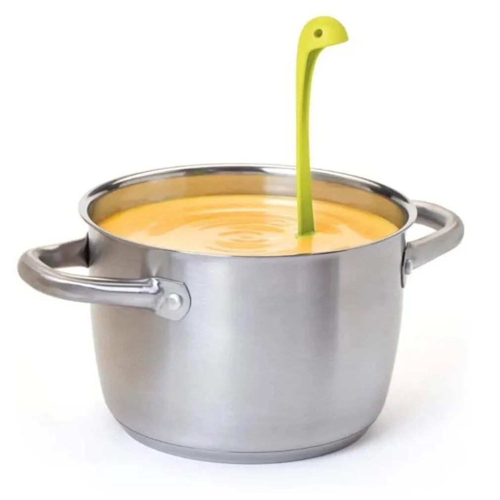 1Pc Lovely Useful Nessie Soup Ladle Loch Ness Monster Design Upright Spoon Home Kitchen Bar Cute Cooking Accessories Colorful