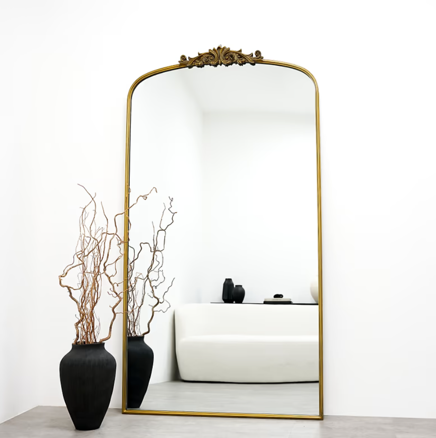 Amelia Full Length Gold Arched Metal Mirror 186cm x 100cm