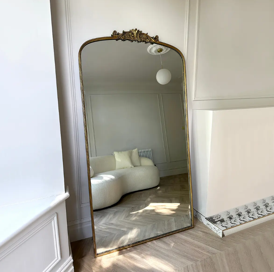 Amelia Full Length Gold Arched Metal Mirror 186cm x 100cm