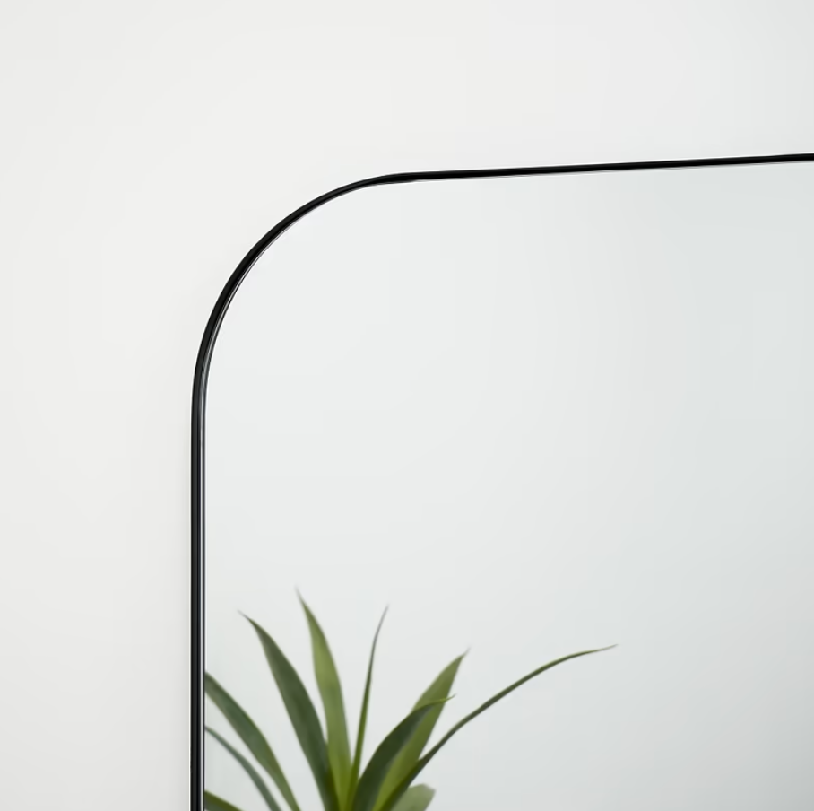 Theo Full Length Black Curved Metal Extra Large Mirror 200cm x 120cm
