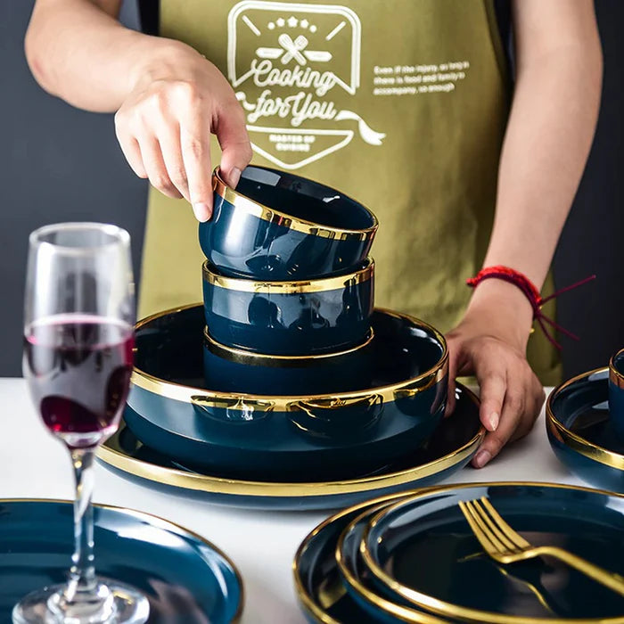 Oxford Blue Luxury Dinnerware Set (For 4, 6 and 8 Person)