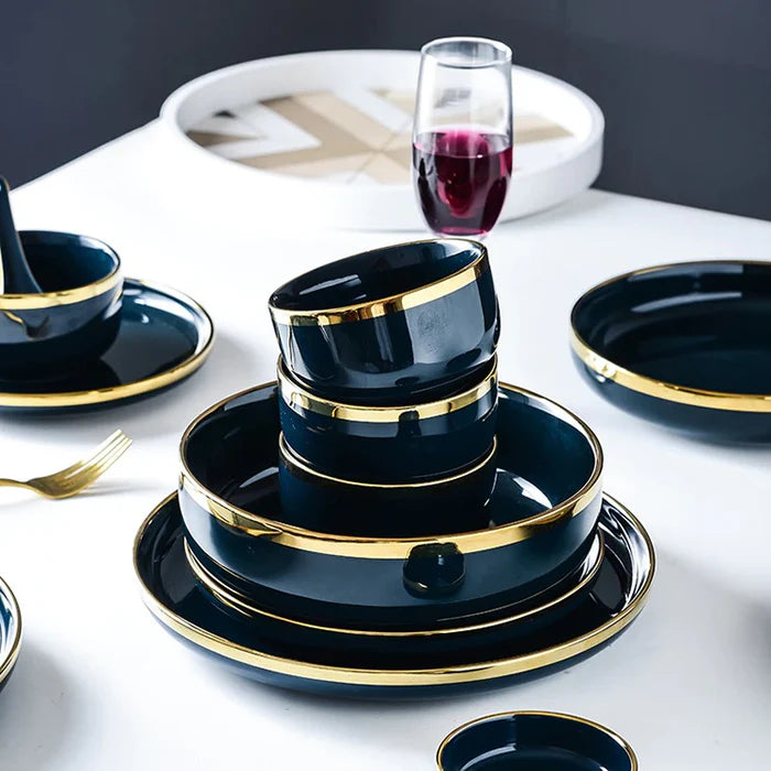 Oxford Blue Luxury Dinnerware Set (For 4, 6 and 8 Person)