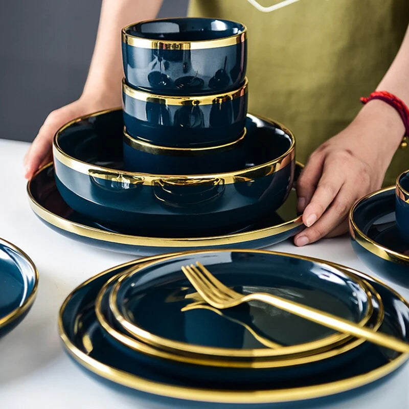 Oxford Blue Luxury Dinnerware Set (For 4, 6 and 8 Person)