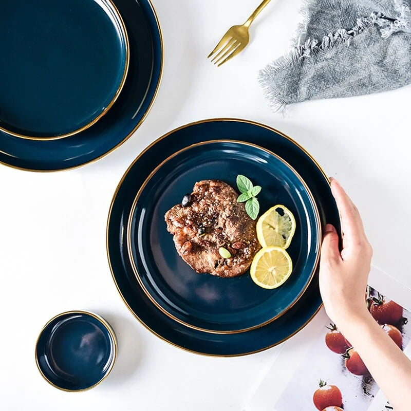 Oxford Blue Luxury Dinnerware Set (For 4, 6 and 8 Person)