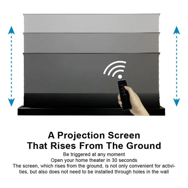 120inch Electric Tension Floor Rising Screen + Laser Projector (Dolby Vision, IMAX Enhanced)