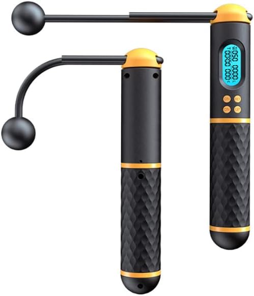 Smart Jump Rope, Fitness Skipping Rope with Weight/Lap/Time/Calorie Record, Adjustable Digital Counting Jump Ropes for Home Gym, Cordless Jumping Rope for Men Women Kids Fitness Exercise Training