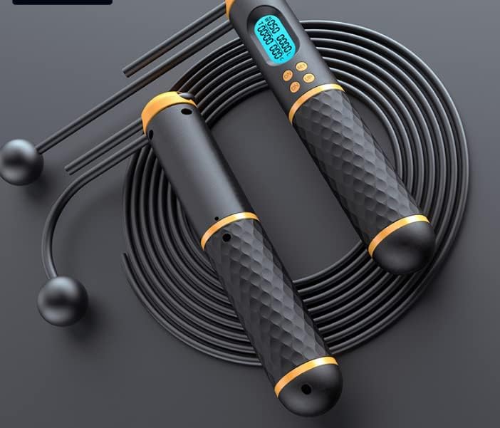 Smart Jump Rope, Fitness Skipping Rope with Weight/Lap/Time/Calorie Record, Adjustable Digital Counting Jump Ropes for Home Gym, Cordless Jumping Rope for Men Women Kids Fitness Exercise Training