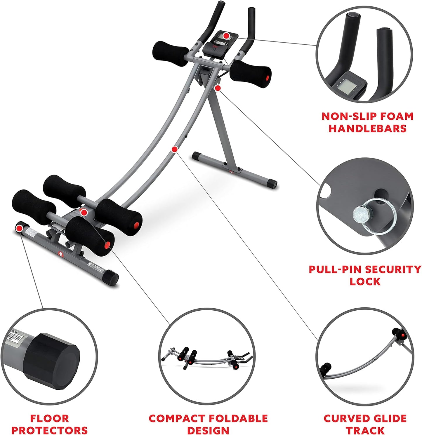 Sunny Health & Fitness Abdominal Exercise Core Roller Trainer for Ab and Waist Exercises