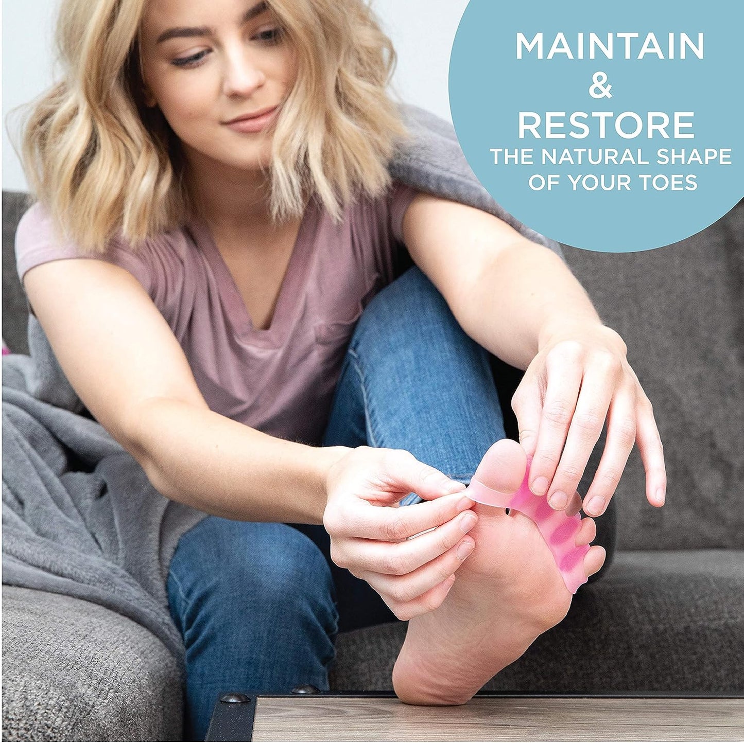 Mind Bodhi Toe Separators to Correct Bunions and Restore Toes to Their Original Shape (Bunion Corrector For Women Men Toe Spacers Toe Straightener Toe Stretcher Big Toe Correctors Toe Separator) Black