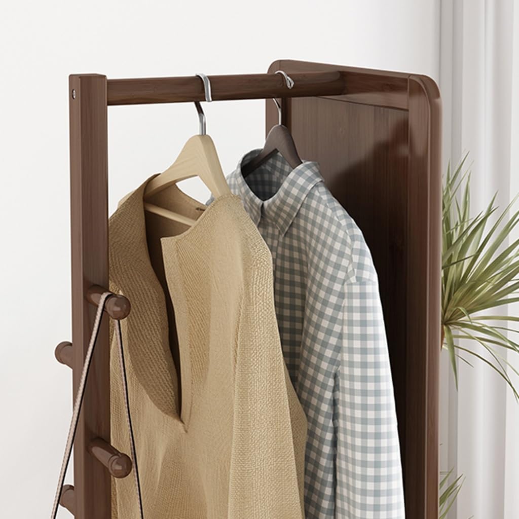 Wooden Coat Tree with Full-Length Mirror  | 70% OFF [LIMITED SALE]