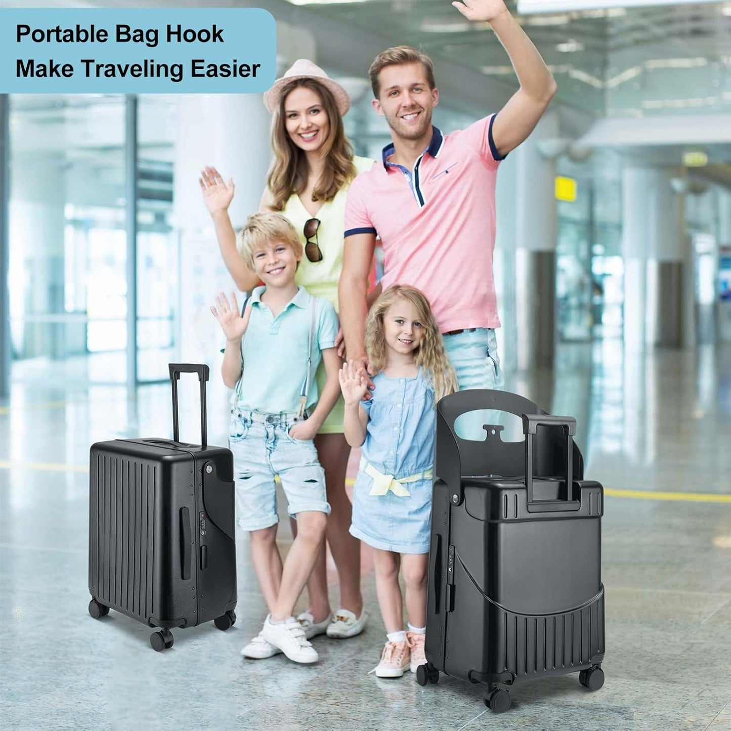 22 Inch Carry on Luggage with Seat for Kids