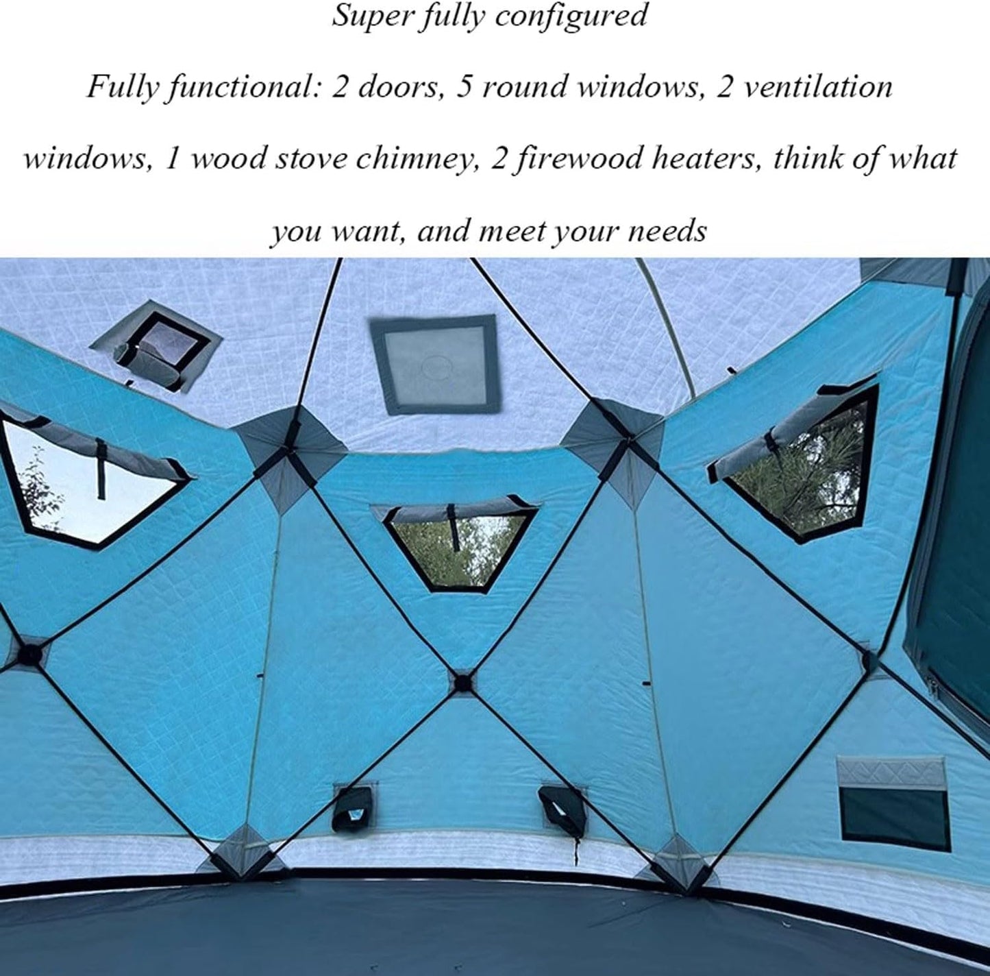 5-8 Person Hexagonal Warm and Thickened Ice Fishing Tent