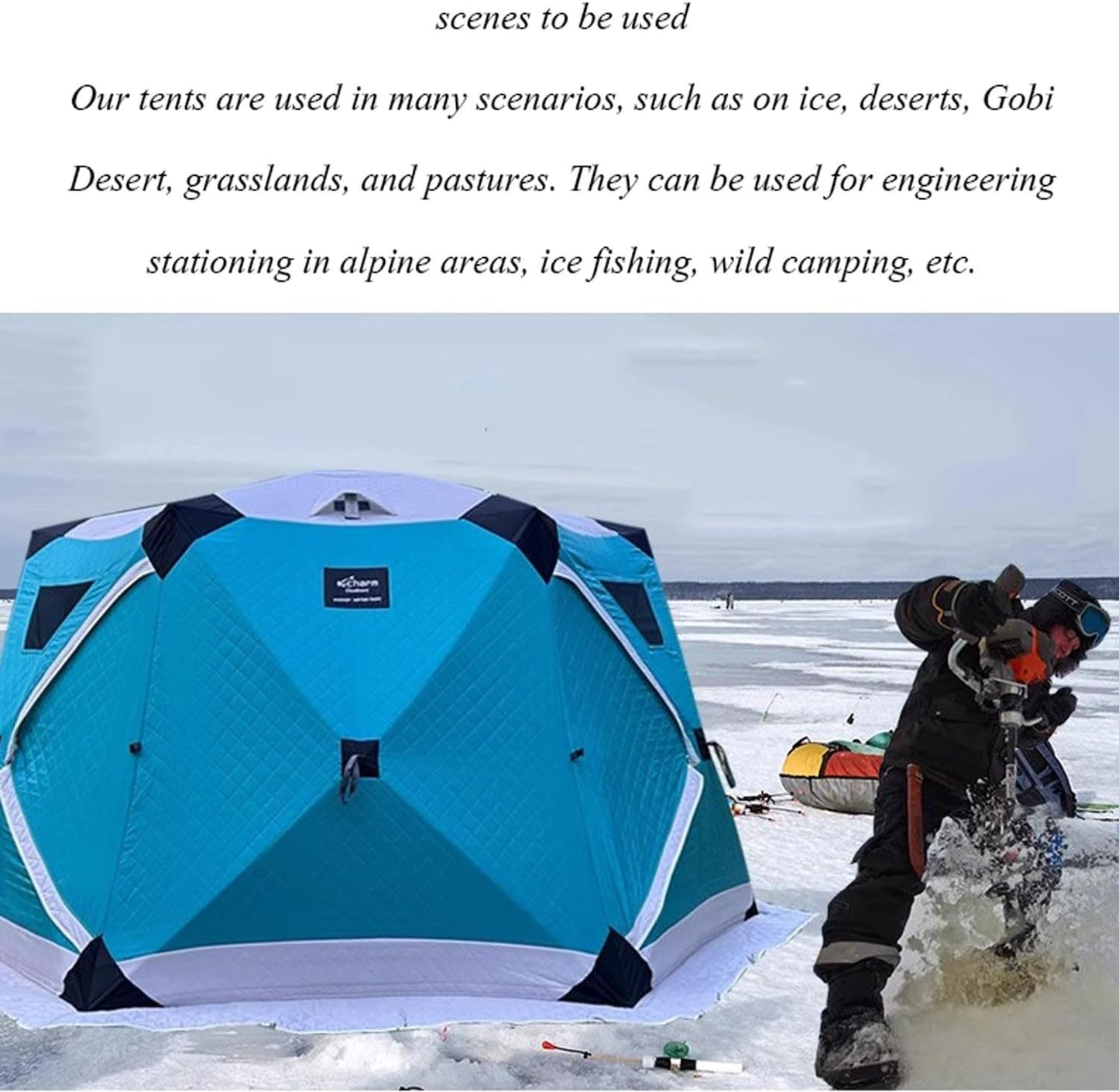 5-8 Person Hexagonal Warm and Thickened Ice Fishing Tent