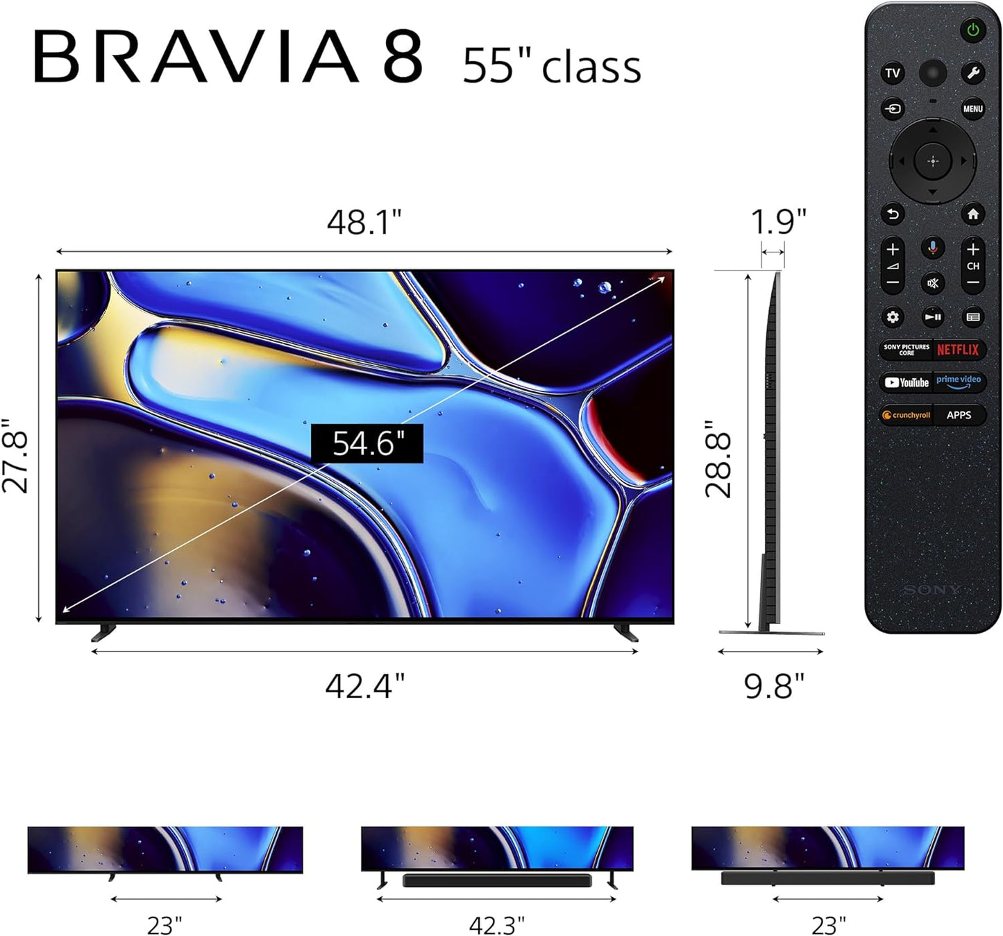 55 Inch BRAVIA 8 Smart Google TV