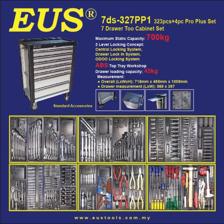 7 Drawer Tool Cabinet 323pcs Pro Plus Set