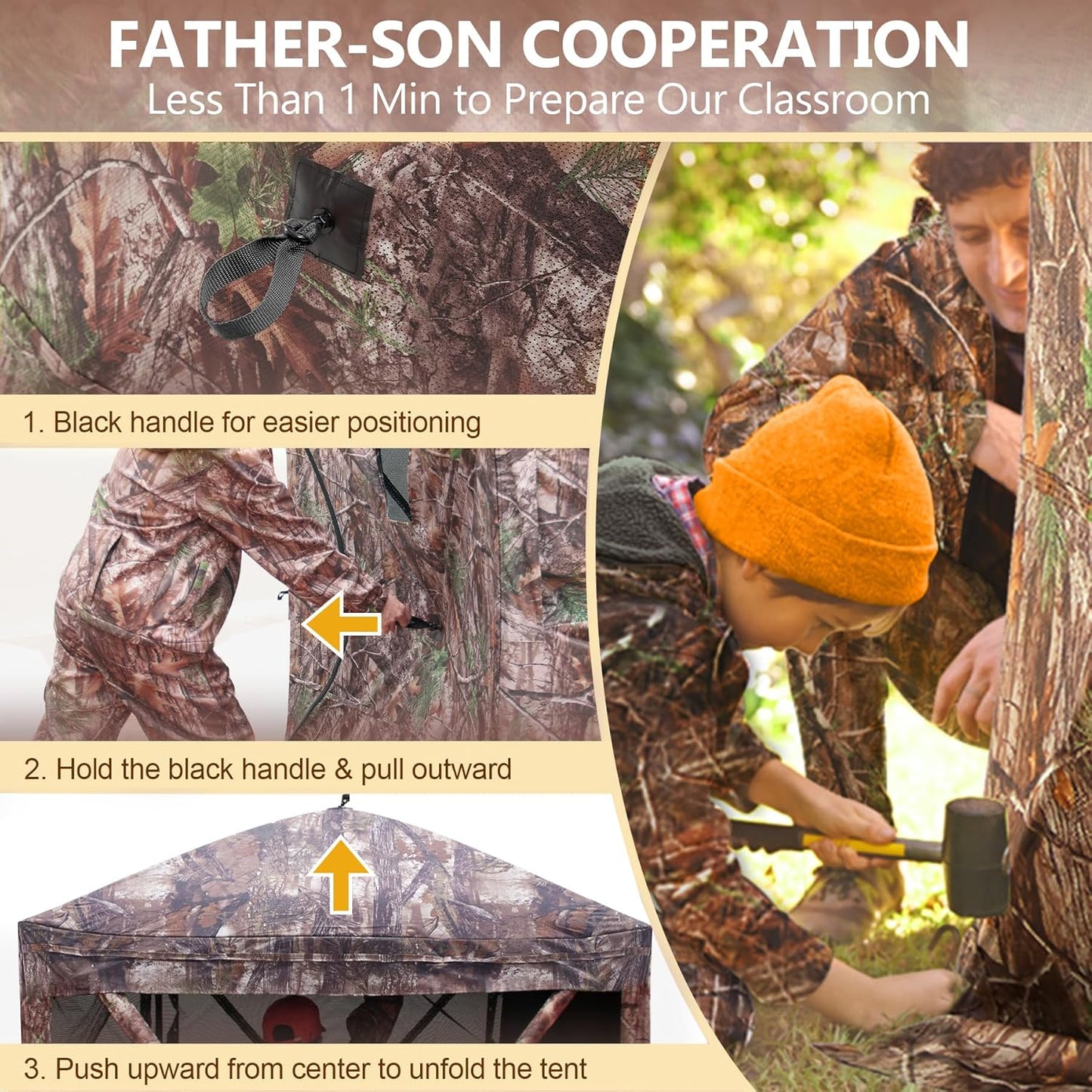 360 See Through Hunting Blind Ground, Pop Up Deer Blind for Hunting  | 70% OFF [LIMITED SALE]