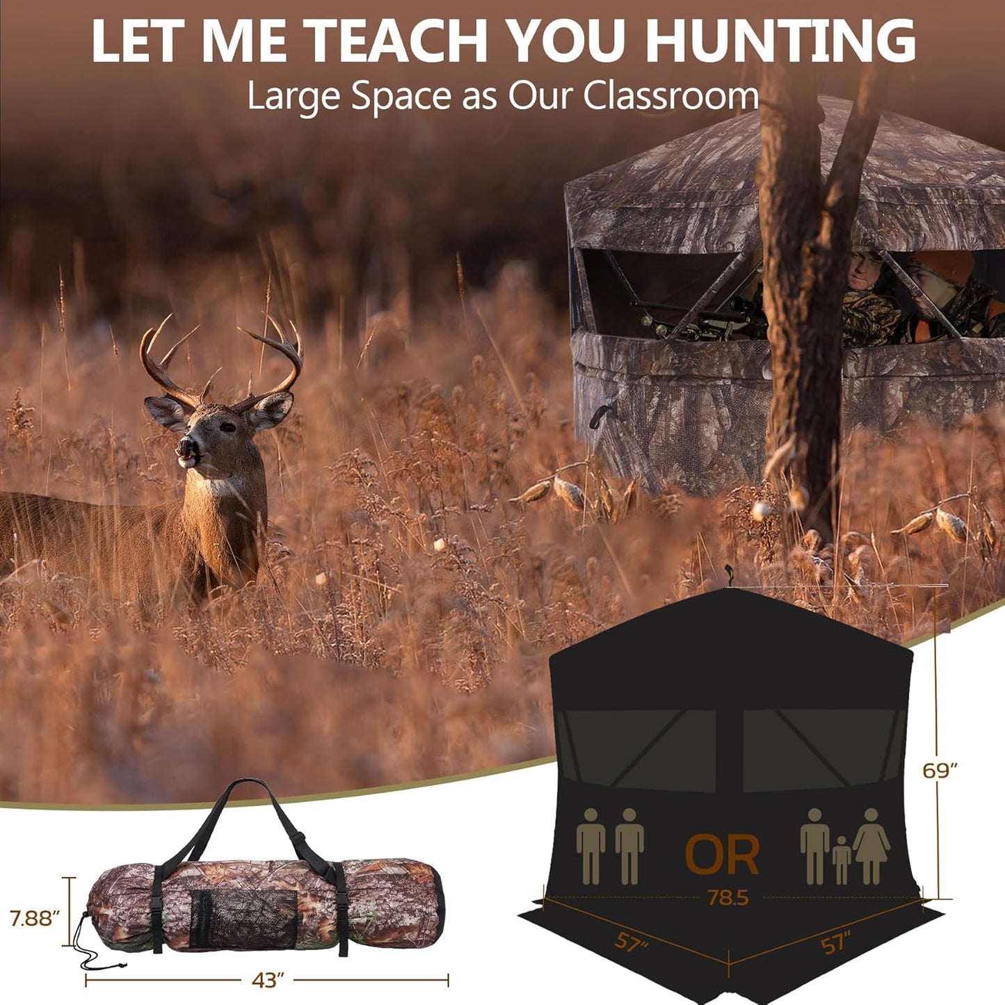 360 See Through Hunting Blind Ground, Pop Up Deer Blind for Hunting  | 70% OFF [LIMITED SALE]