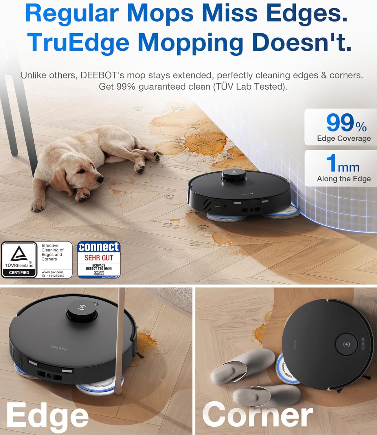ECOVACS Deebot T30 Omni Robot Vacuum Cleaner with Wiping Function
