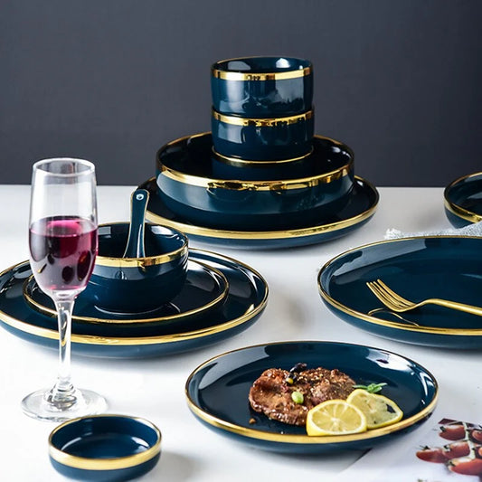 Oxford Blue Luxury Dinnerware Set (For 4, 6 and 8 Person)