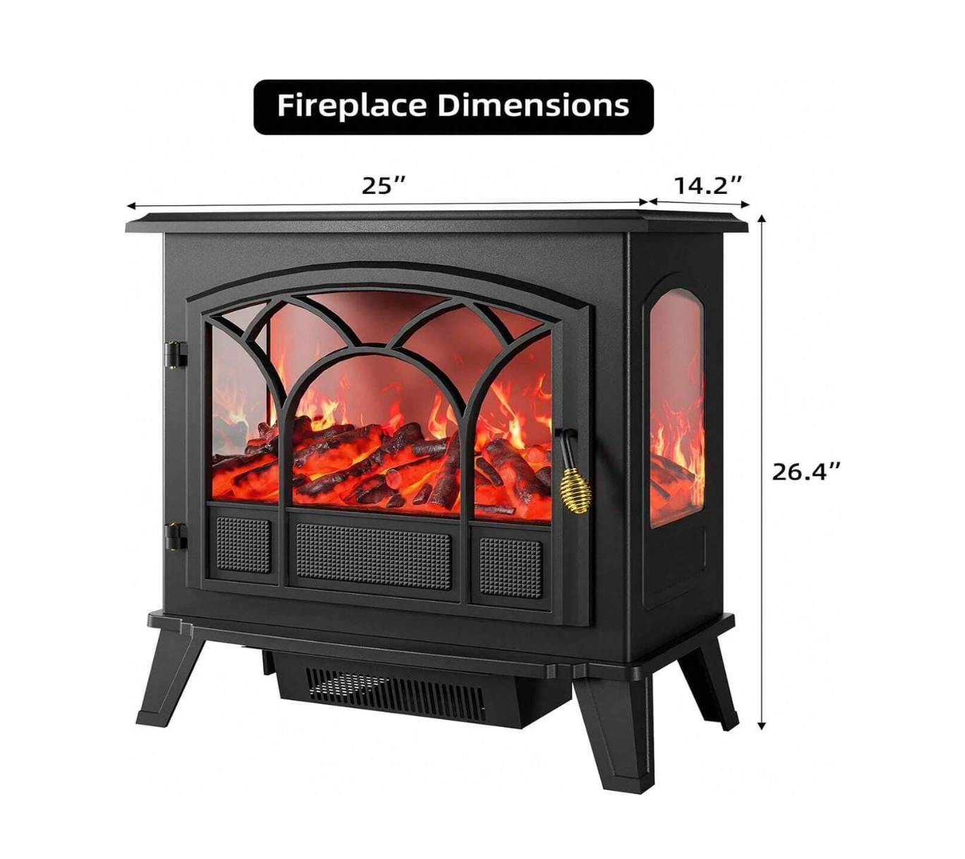 Electric Fireplace Stove,1500W Infrared Fireplace Heater