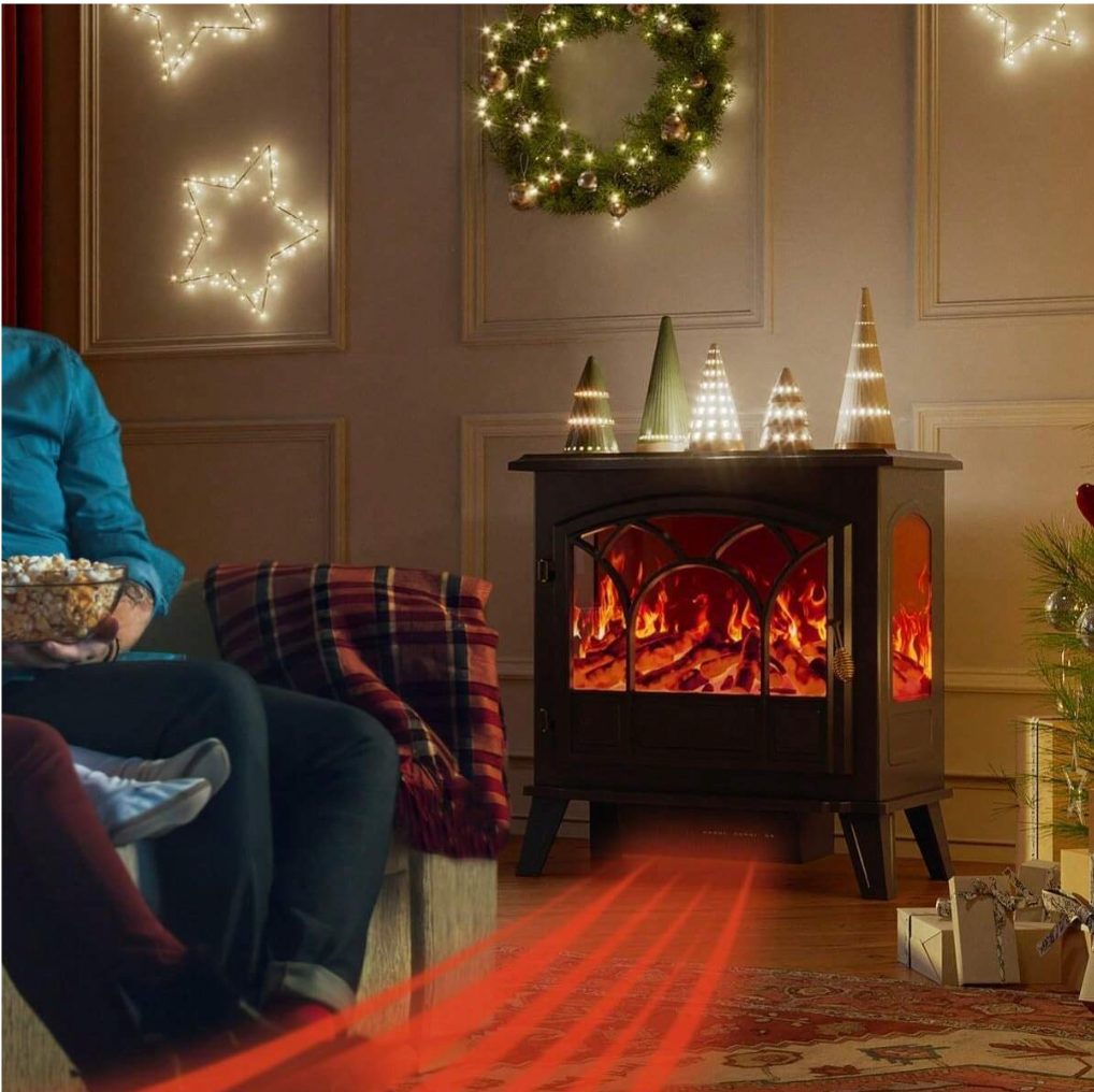 Electric Fireplace Stove,1500W Infrared Fireplace Heater