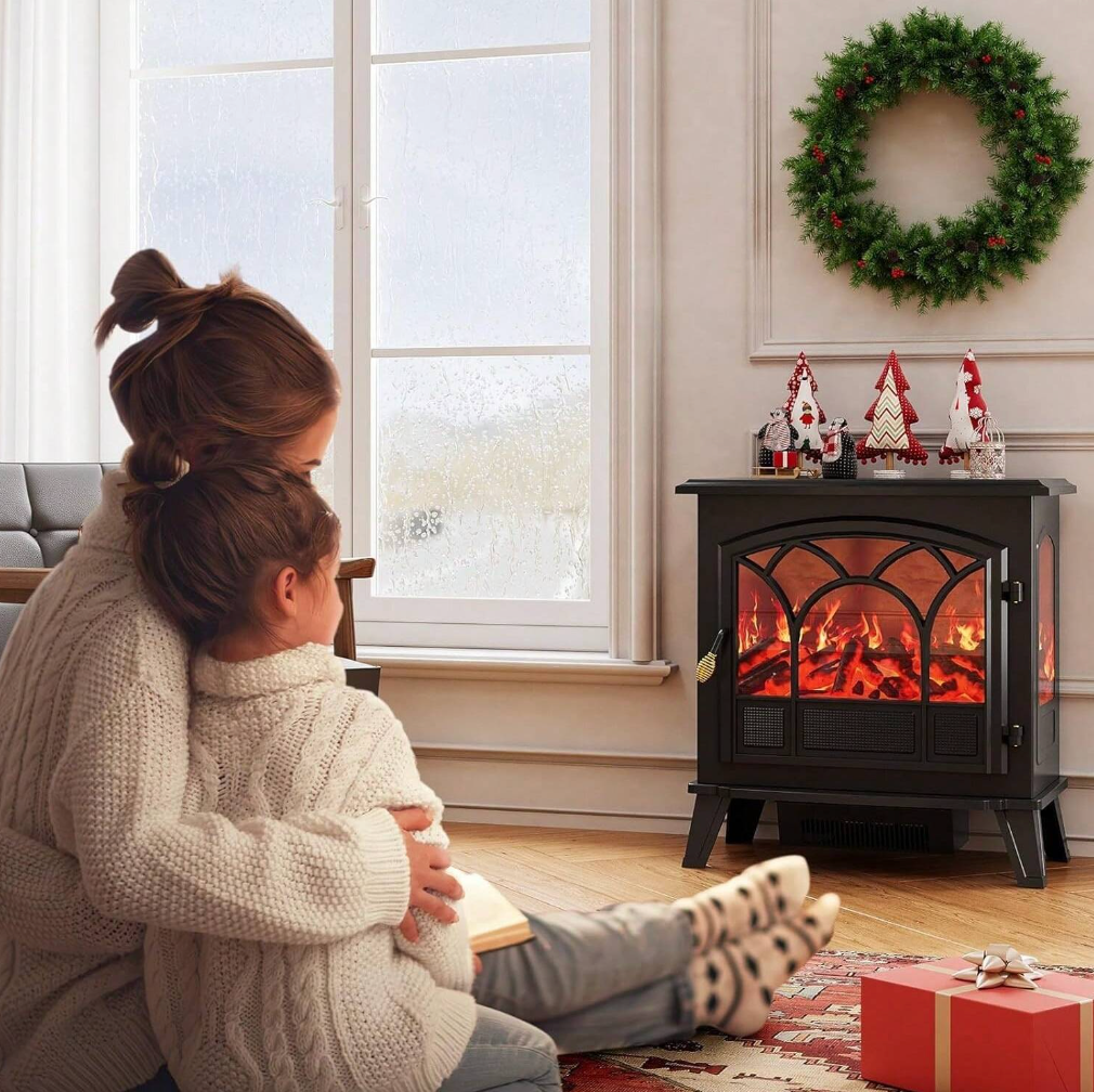 Electric Fireplace Stove,1500W Infrared Fireplace Heater