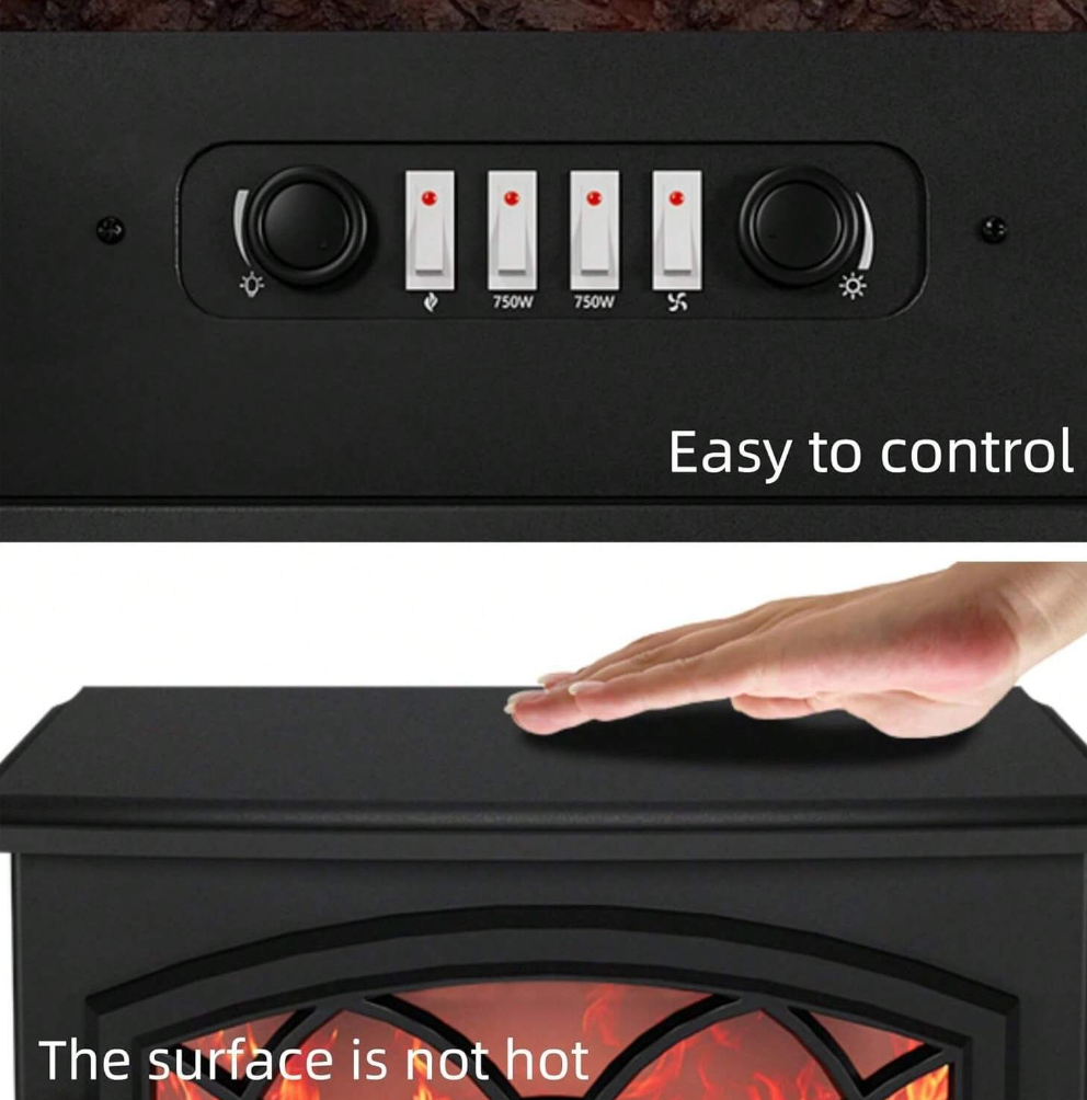 Electric Fireplace Stove,1500W Infrared Fireplace Heater