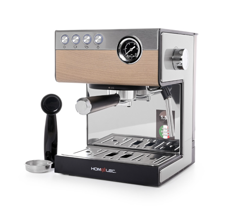Espresso Coffee Maker, Wooden Silver | 70% OFF [LIMITED SALE]