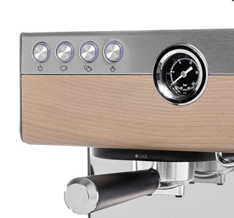 Espresso Coffee Maker, Wooden Silver | 70% OFF [LIMITED SALE]