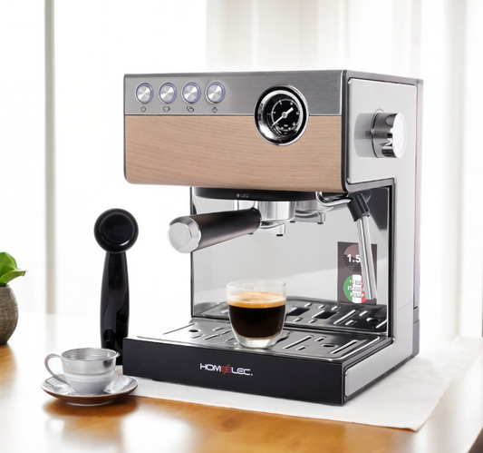 Espresso Coffee Maker, Wooden Silver | 70% OFF [LIMITED SALE]
