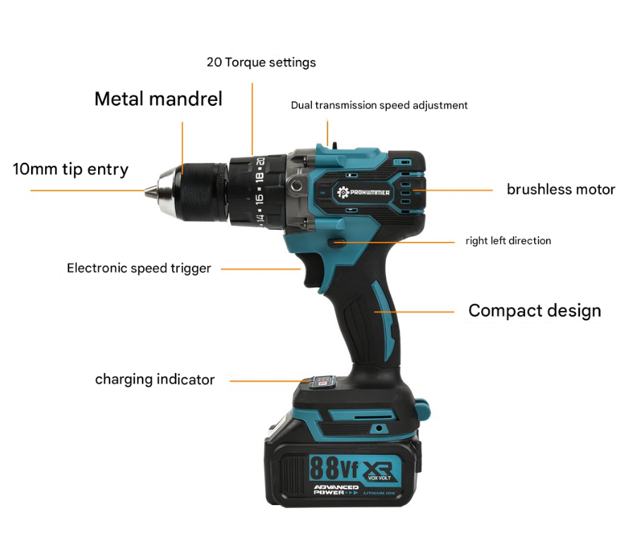 6-in-1 Professional Power Tool Set