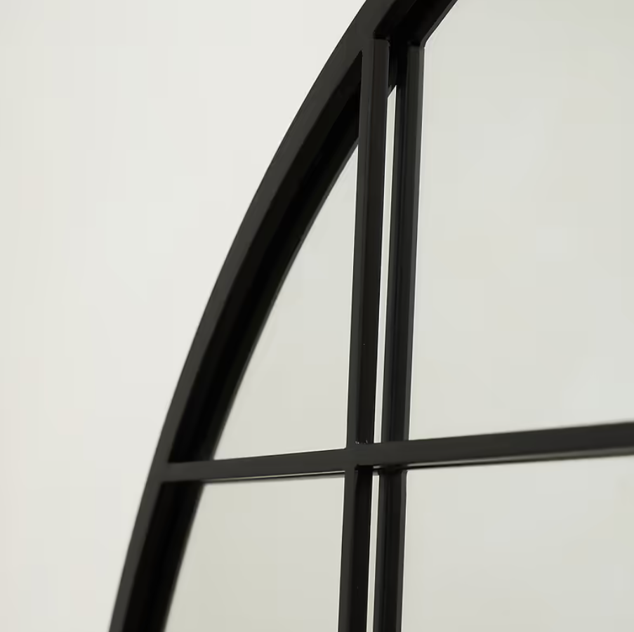 Brooklyn  Full Length Extra Large Black Arched Metal Mirror 200cm x 120cm