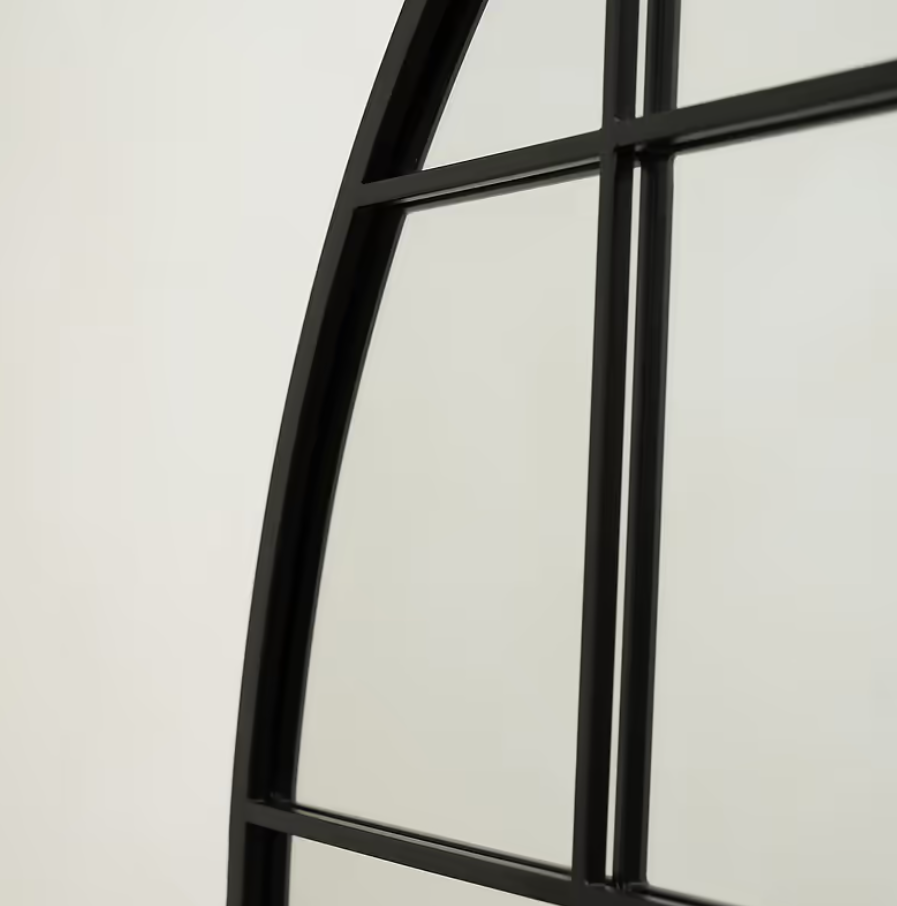Brooklyn  Full Length Extra Large Black Arched Metal Mirror 200cm x 120cm