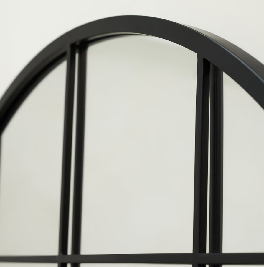 Brooklyn  Full Length Extra Large Black Arched Metal Mirror 200cm x 120cm
