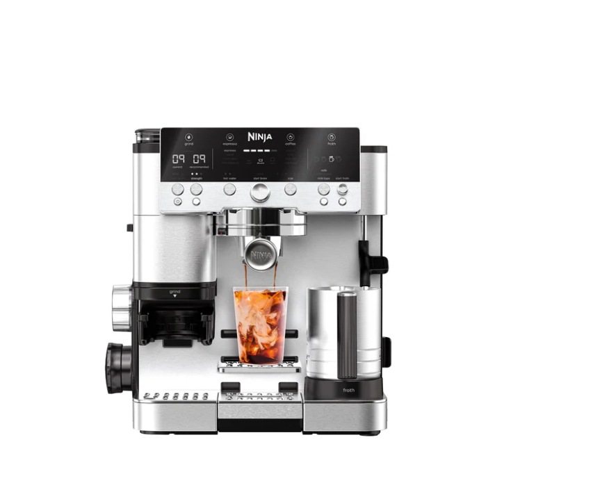 3-in-1 Coffee Maker with Grinder and Frother for Latte
