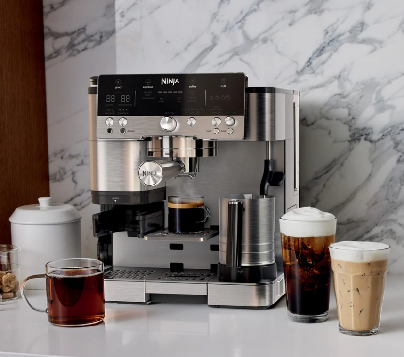 3-in-1 Coffee Maker with Grinder and Frother for Latte