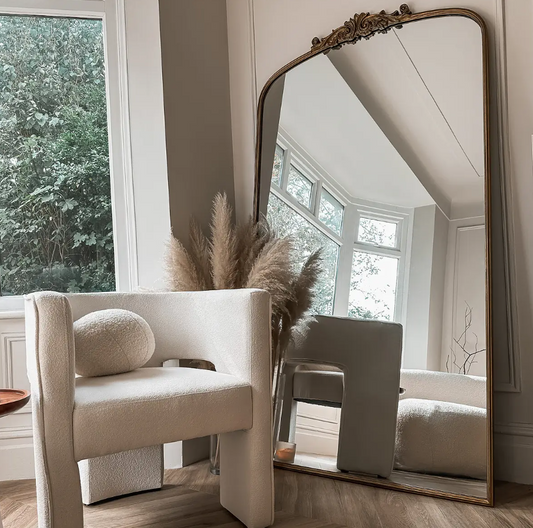 Amelia  Full Length Gold Arched Metal Mirror 186cm x 100cm