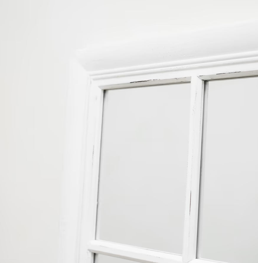 Sasha  White Shabby Chic Full Length Window Mirror 180cm x 100cm