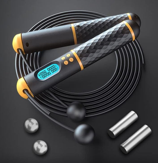Smart Jump Rope, Fitness Skipping Rope with Weight/Lap/Time/Calorie Record, Adjustable Digital Counting Jump Ropes for Home Gym, Cordless Jumping Rope for Men Women Kids Fitness Exercise Training