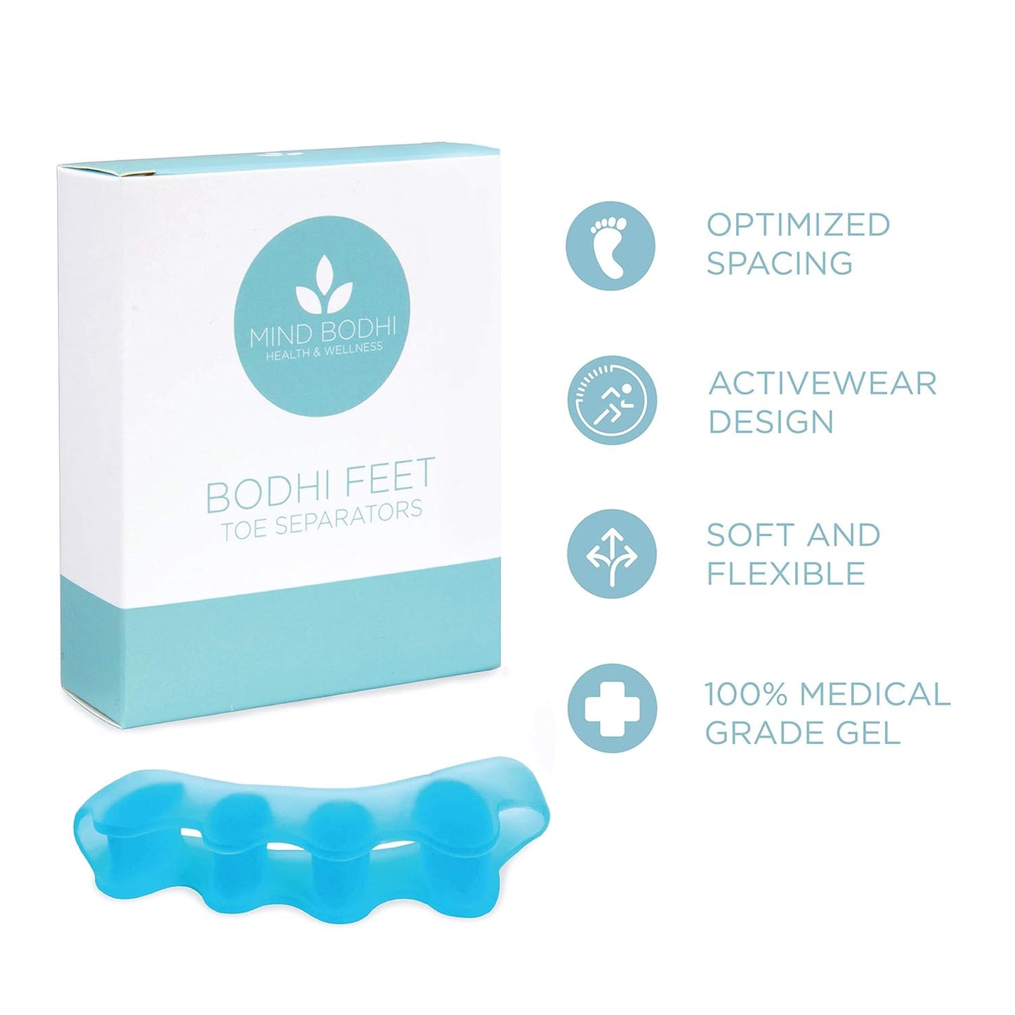 Mind Bodhi Toe Separators to Correct Bunions and Restore Toes to Their Original Shape (Bunion Corrector For Women Men Toe Spacers Toe Straightener Toe Stretcher Big Toe Correctors Toe Separator) Black