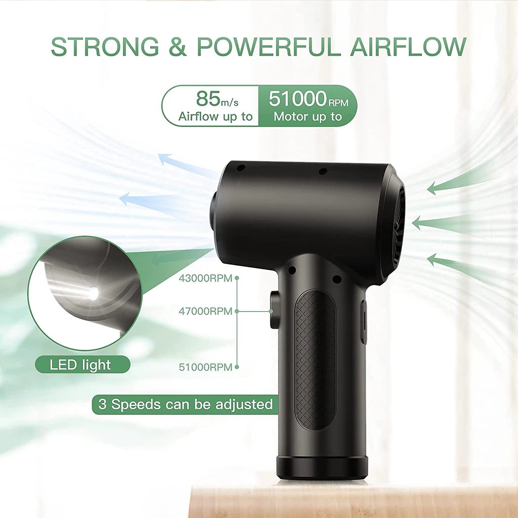 Cordless Rechargeable Air Duster - 51000 RPM Compressed Air Blower
