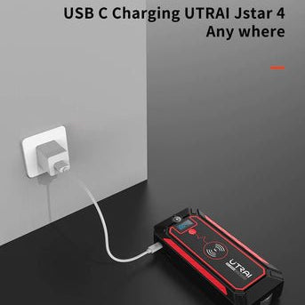 Digital Car Jump Starter - 10W Wireless Charging LCD Screen Portable Battery Jump Starter Box