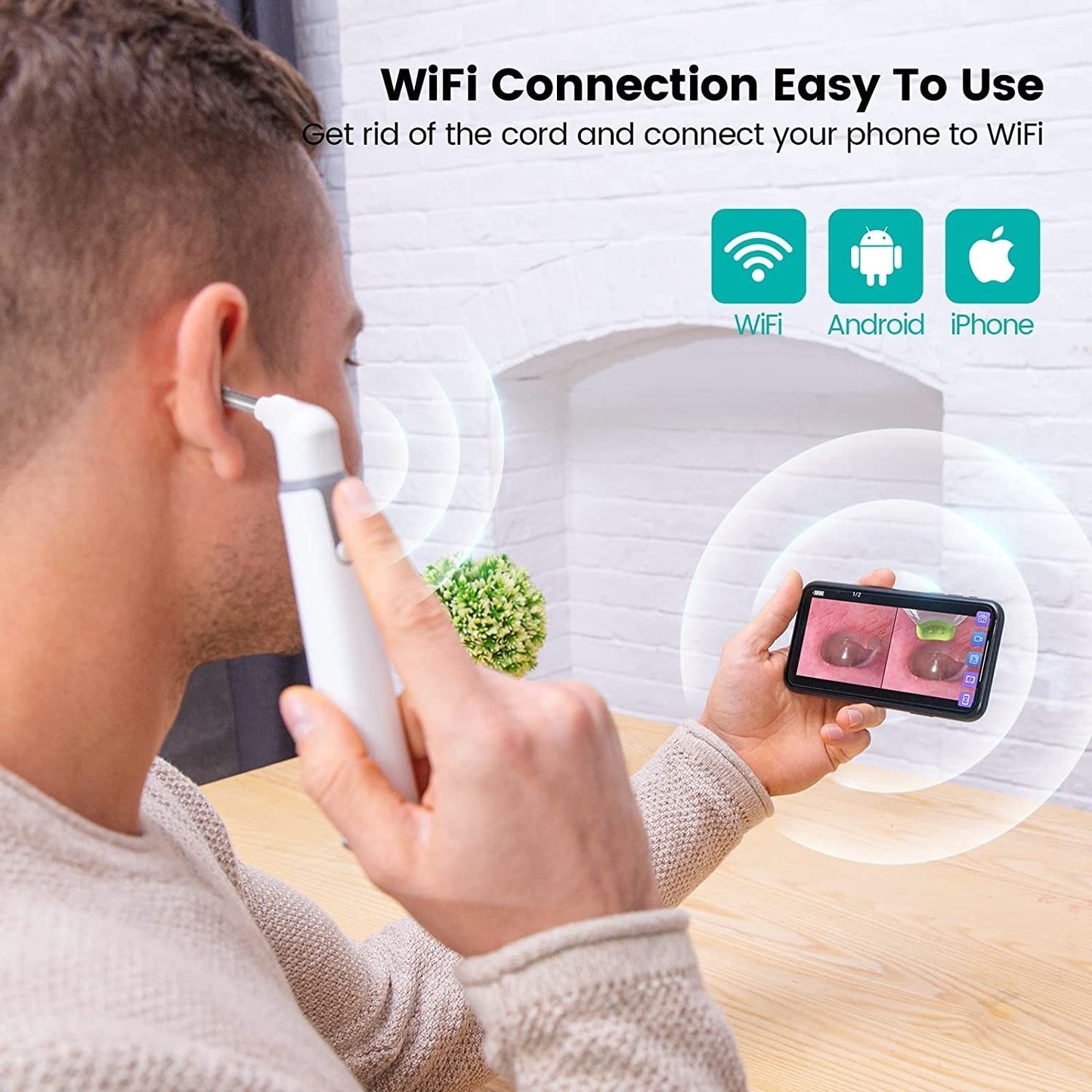 Ear Camera Endoscope 3.9mm - Digital Ear Inspector Compatible with Android and iPhone