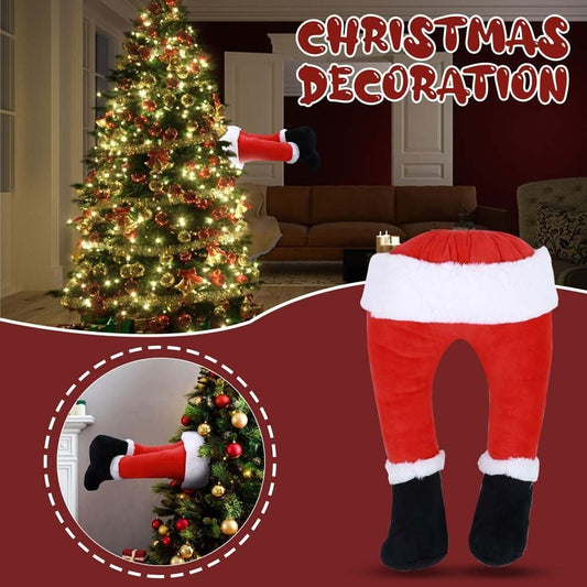 Plush Santa Legs for Christmas Tree - Christmas Tree Decoration Santa Claus Legs